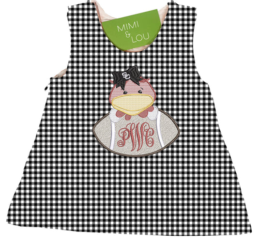 Baby Rooster Football gingham dress