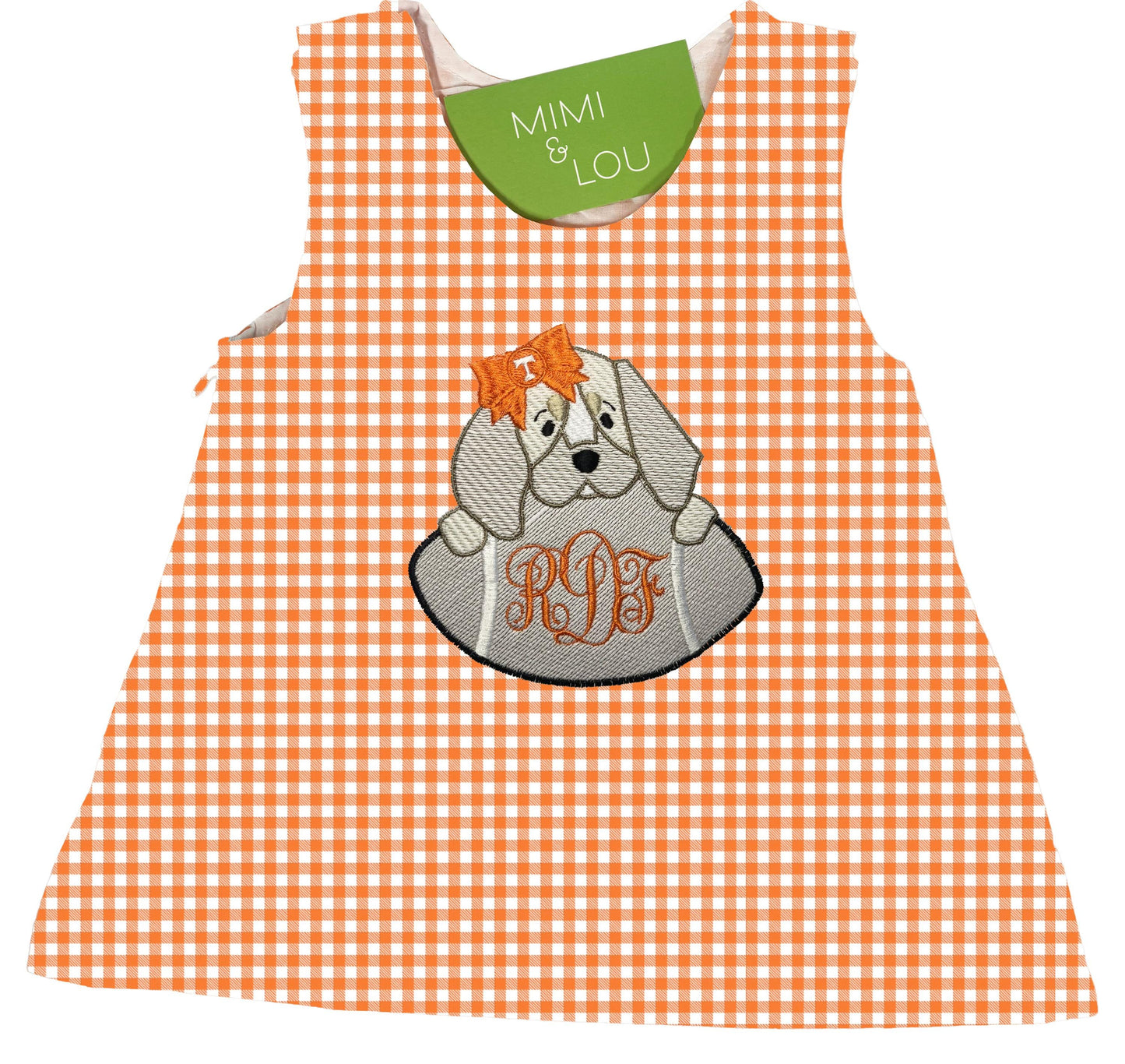 Baby Bluetick Football gingham dress