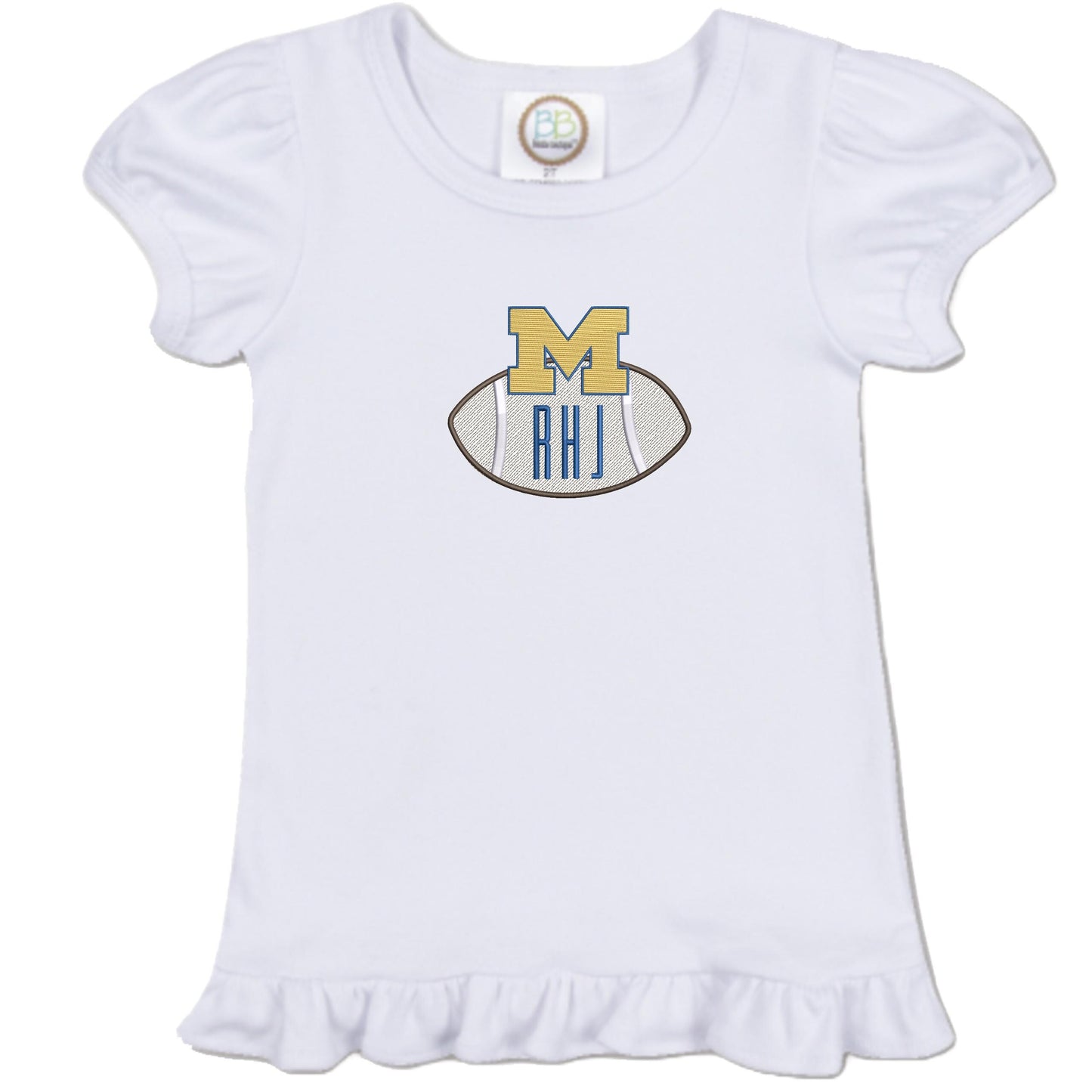 Foorball Baby girls shirt and gingham shorts