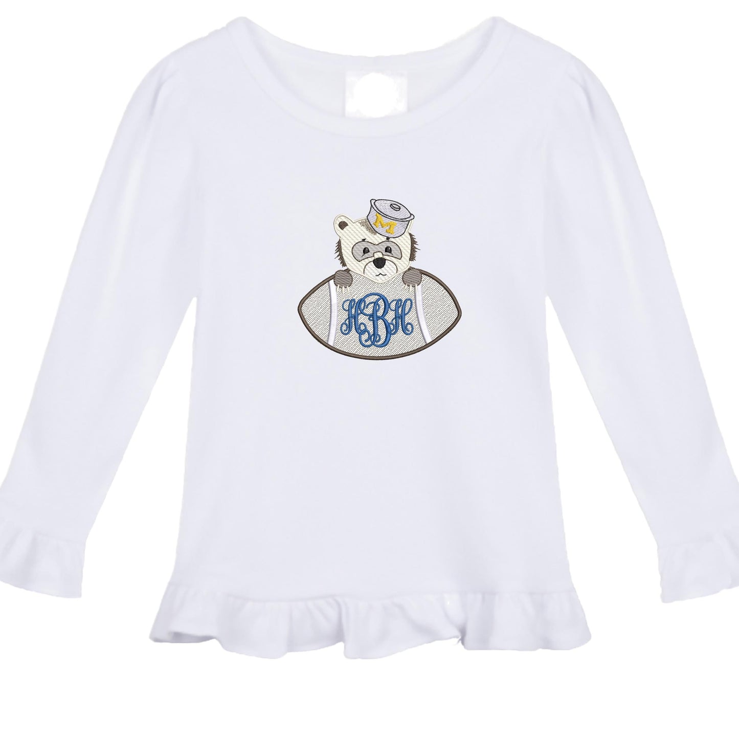 Football baby girls shirt (long sleeve) and gingham pants