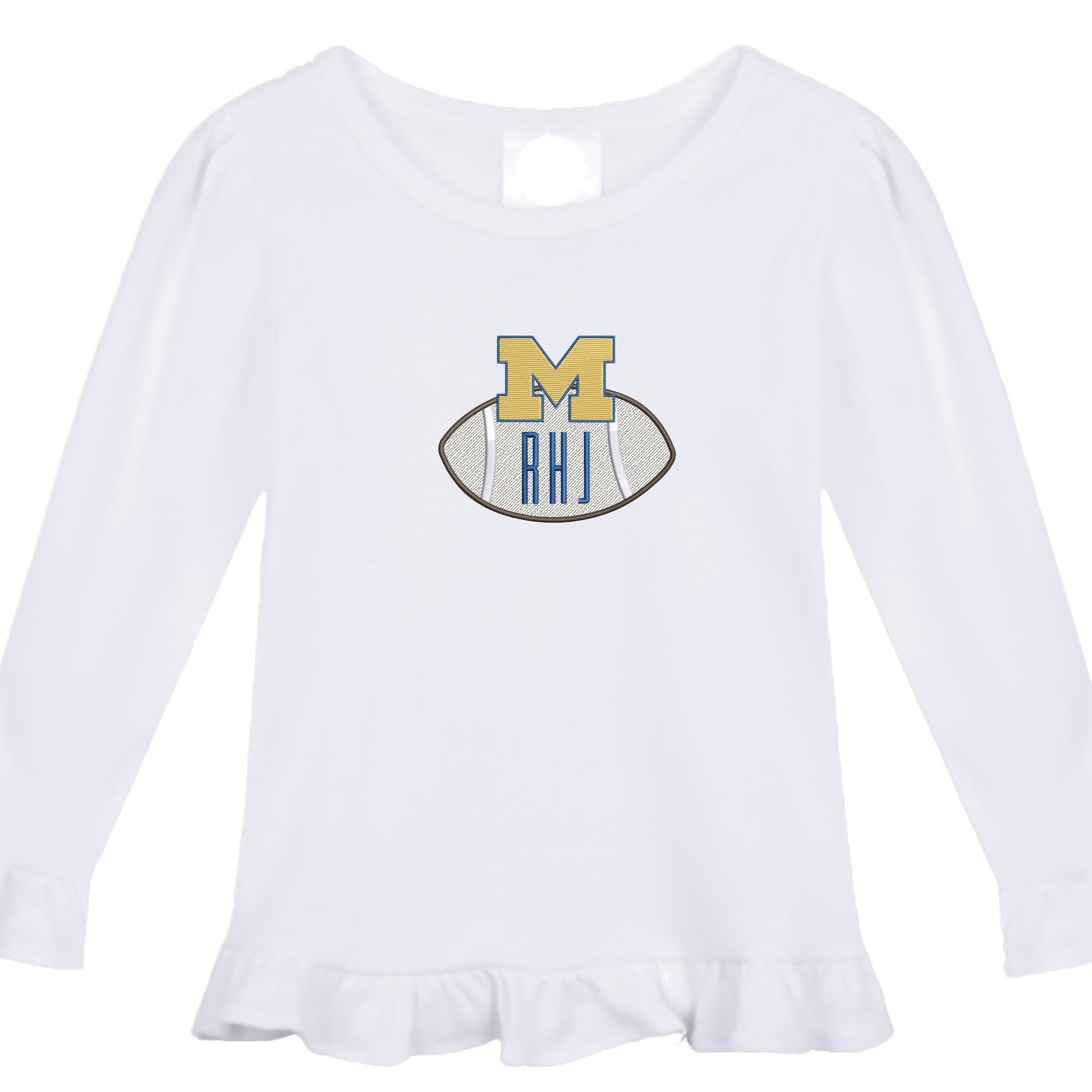 Football baby girls shirt (long sleeve) and gingham pants