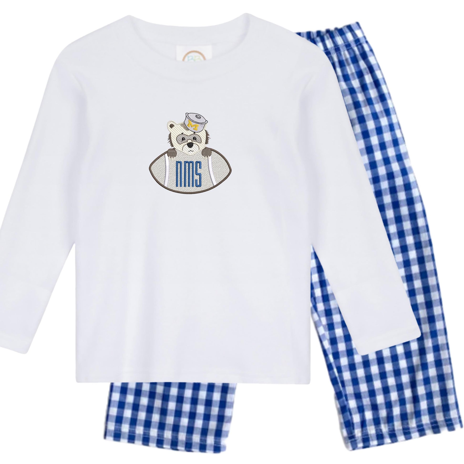 Football Baby boys shirt (long sleeve) and gingham pants
