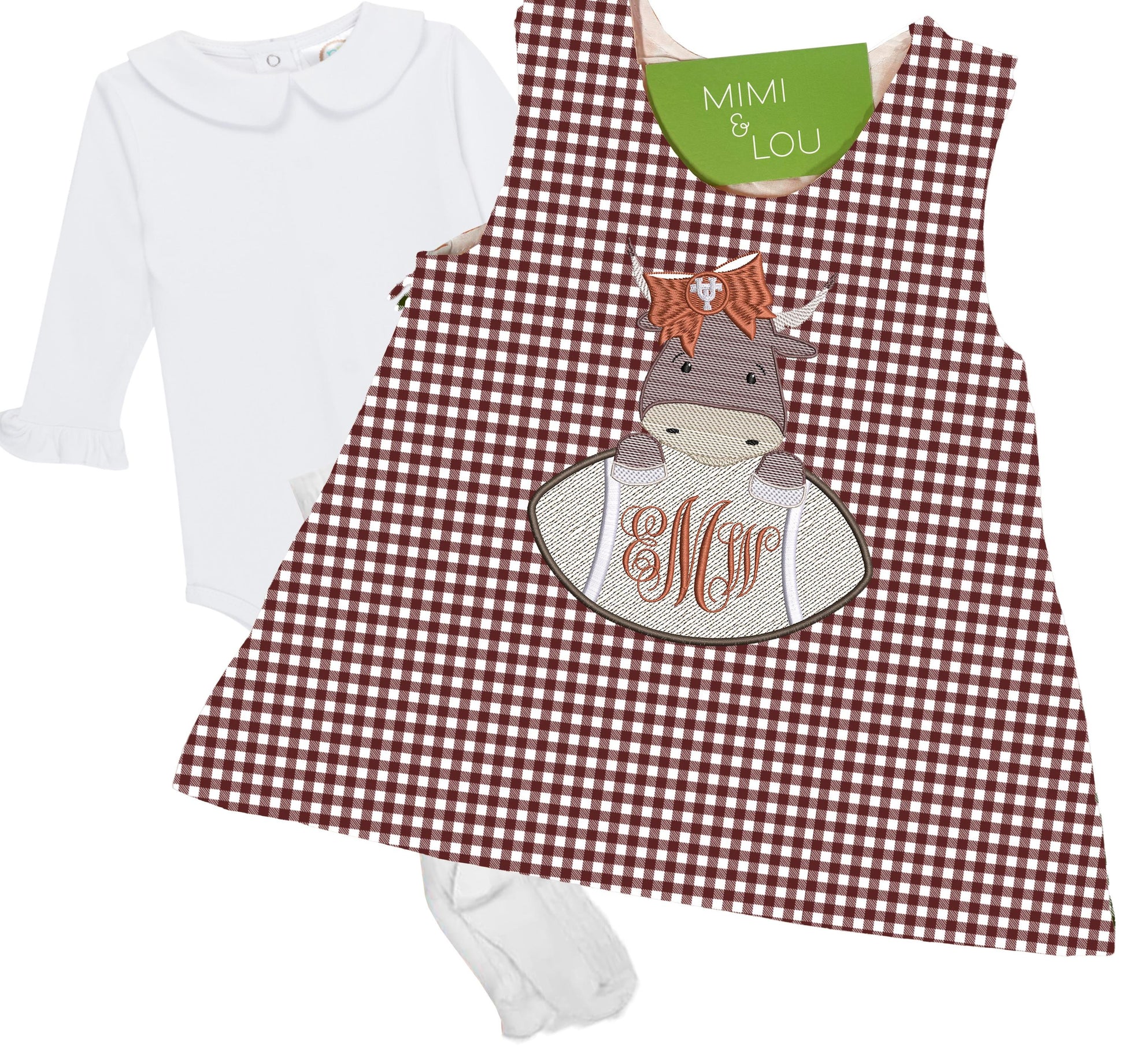 Baby Bull Football gingham dress