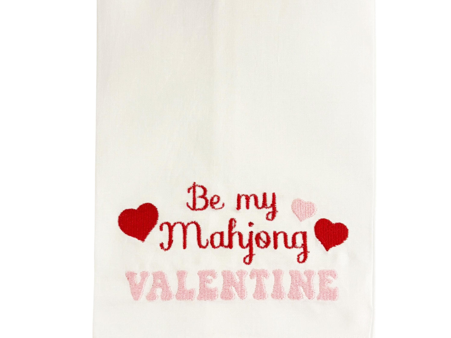 Mahjong Valentine Linen Guest towel - Be My