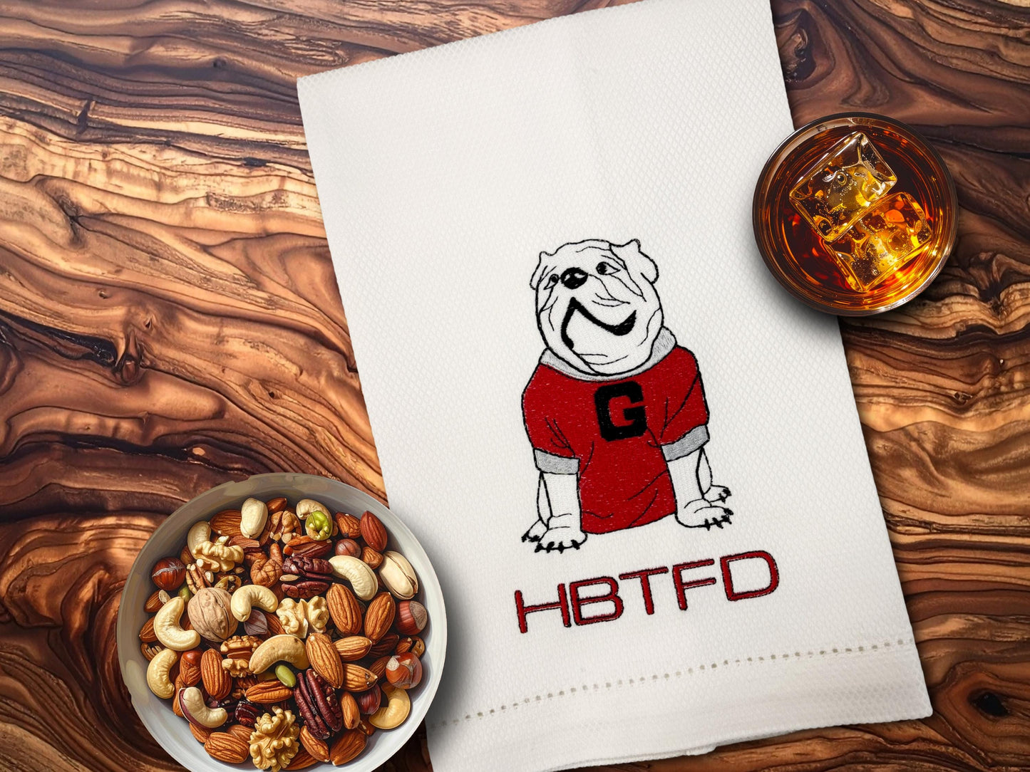 UGA HBTFD Kitchen Towel embroidered - all Georgia fans need one!