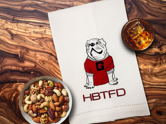 UGA HBTFD Kitchen Towel embroidered - all Georgia fans need one!