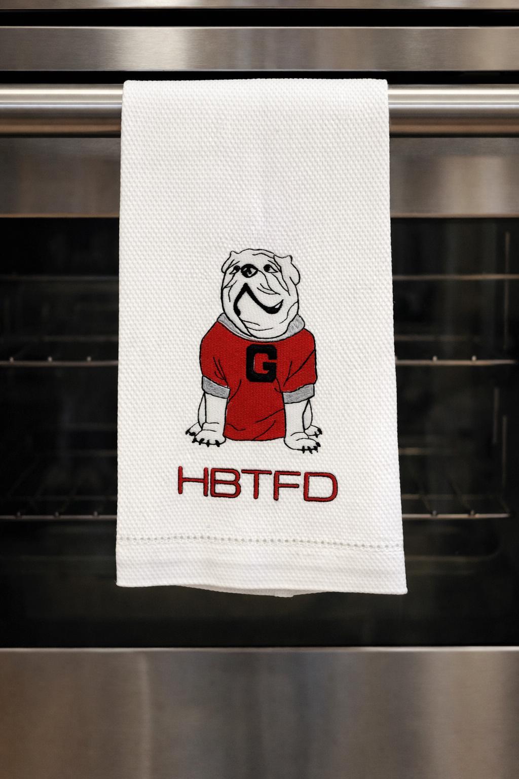 UGA HBTFD Kitchen Towel embroidered - all Georgia fans need one!